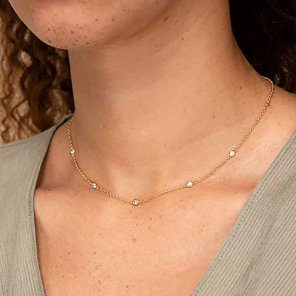 Collar Dorado y Zirconias Chapa de Oro 2P5