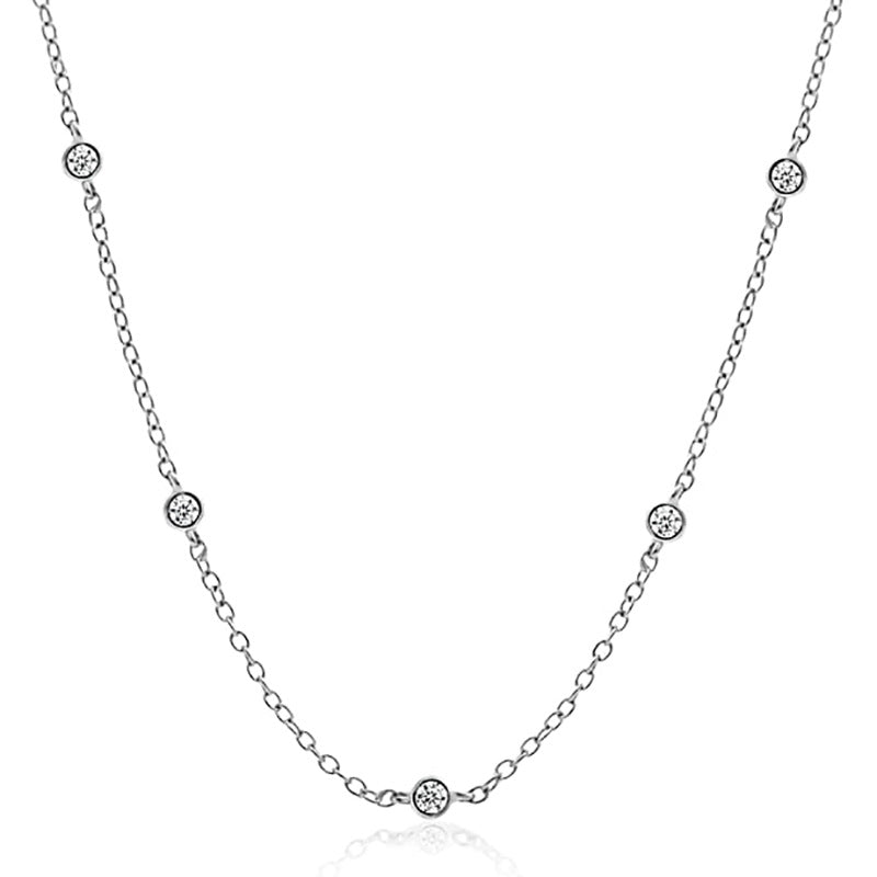 Collar Plateado y Zirconias Chapa de Oro 2i3