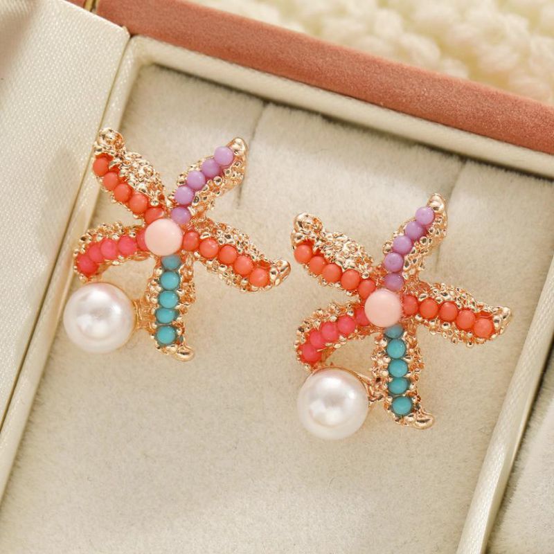 Aretes Estrella de Mar Colores  1Z1
