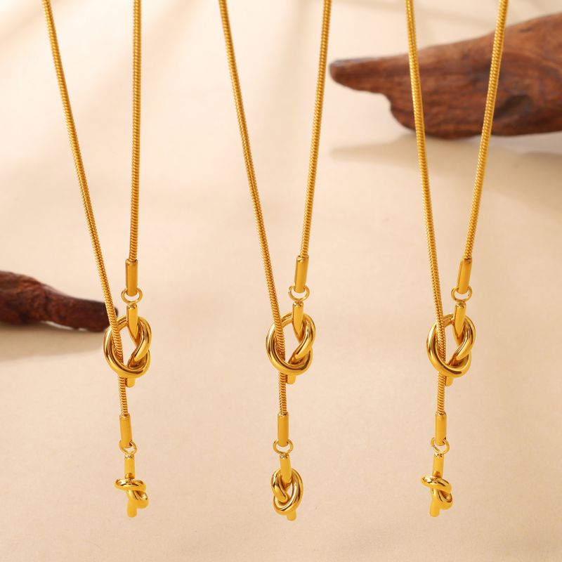 Collar Corbatero Dorado Acero Inoxidable lu