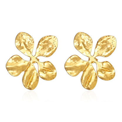 Aretes Dorados Flor Acero Inoxidable 2E3