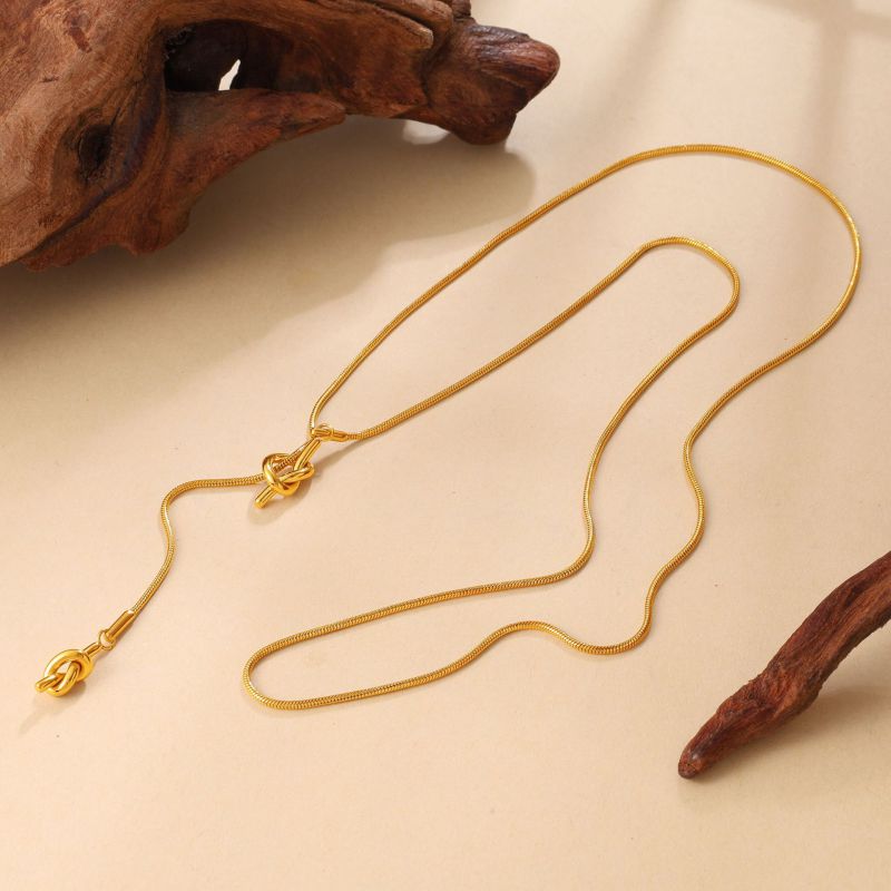 Collar Corbatero Dorado Acero Inoxidable lu