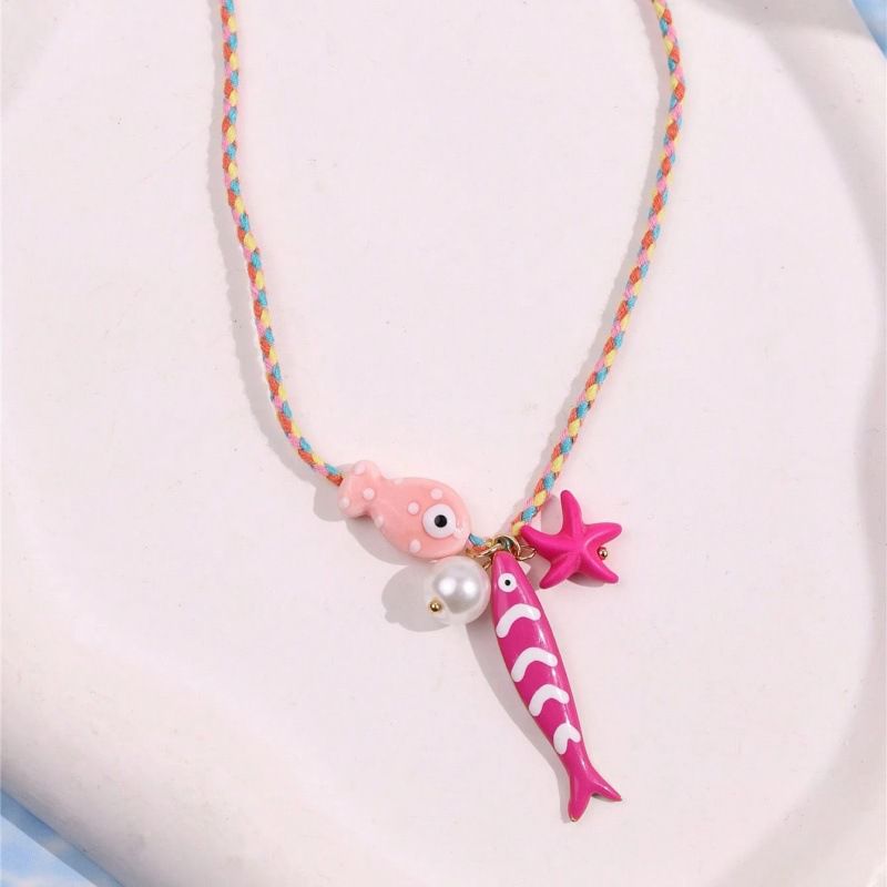 Collar de Hilo de Colores Peces y Estrella 1L6