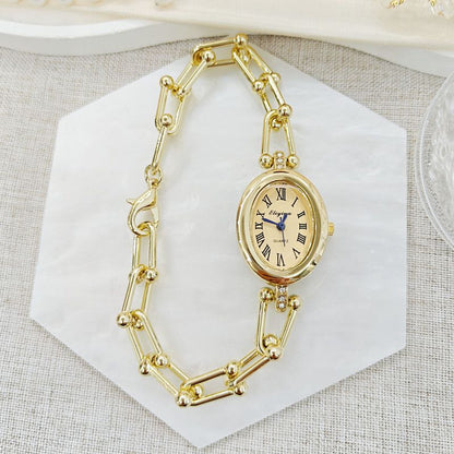 Reloj Dorado Pulsera Carátula Champaña 4E14