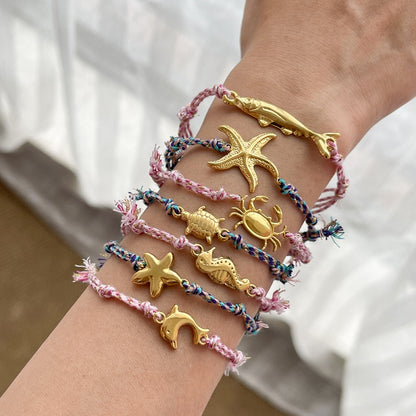 Pulsera de Hilo Azul Tortuga de Mar 3G5