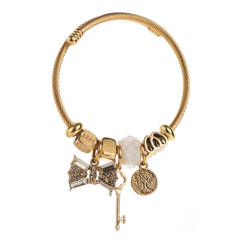 Pulsera Dorada Charms Acero Inoxidable