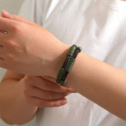 Pulsera Negra Nudos de Hombre Acero de Titanio