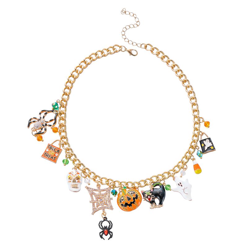 Collar Dorado Charms Halloween