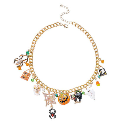 Collar Dorado Charms Halloween
