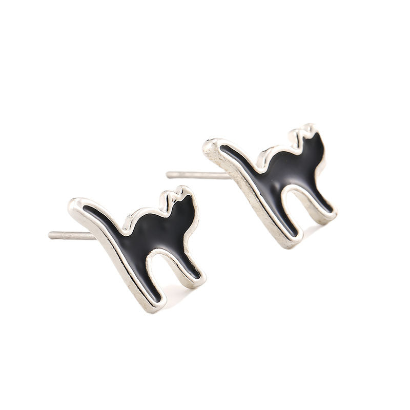 Aretes Platano Negro Mini Gato