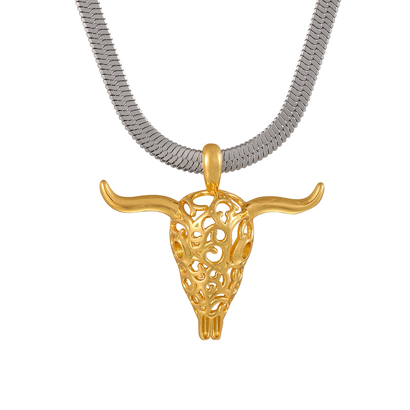 Collar Oro Plata toro Acero de Titanio