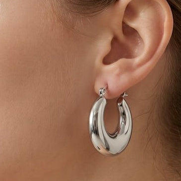 Aretes Plateados Arracadas Acero Inoxidable