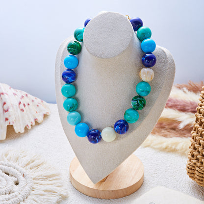 Collar Bolas Azules de Cuentas