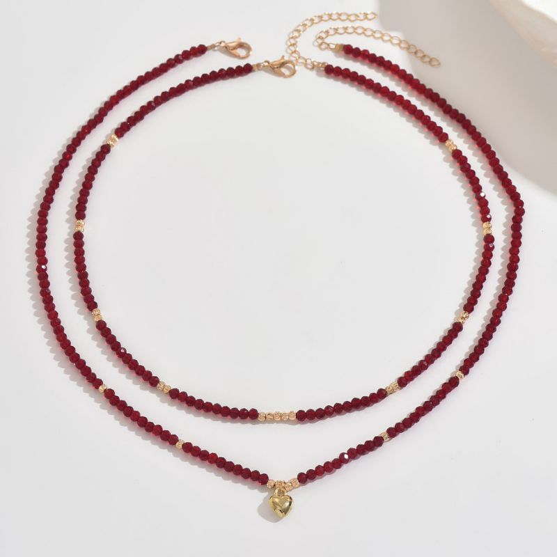 Collares Cristales Vino Corazon 1B2