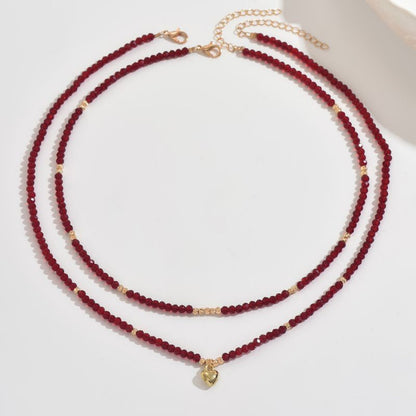 Collares Cristales Vino Corazon 1B2