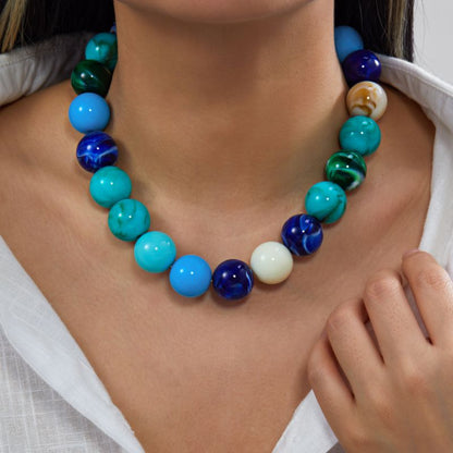Collar Bolas Azules de Cuentas