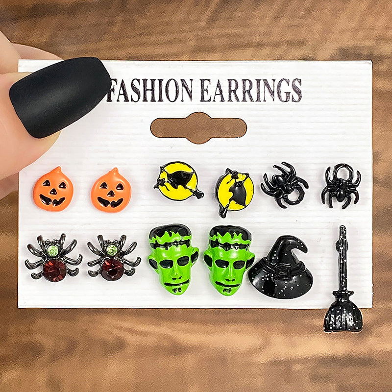 Set Aretes 6 Pares Halloween