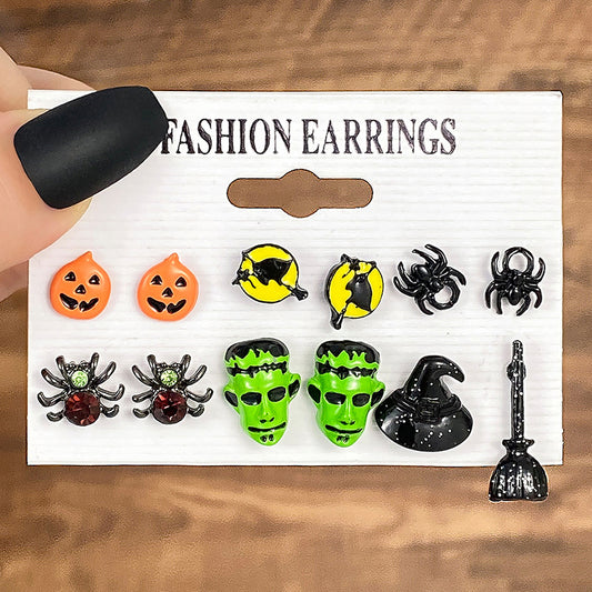Set Aretes 6 Pares Halloween