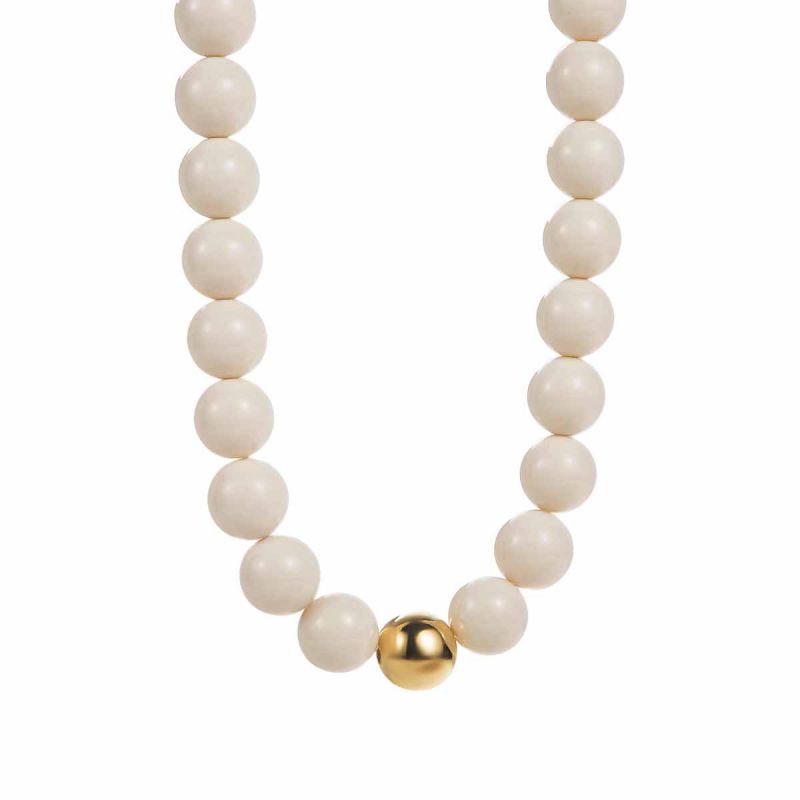 Collar Blanco Bolas de Cuentas