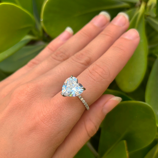 Anillo Corazón Plateado Chapa de Oro