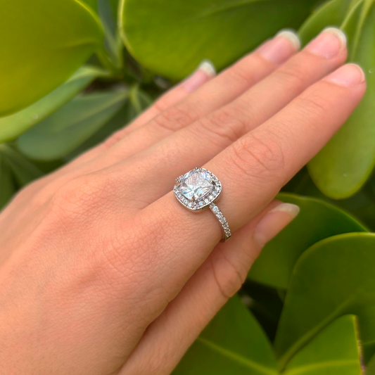 Anillo Compromiso Cuadrado Chapa de Oro