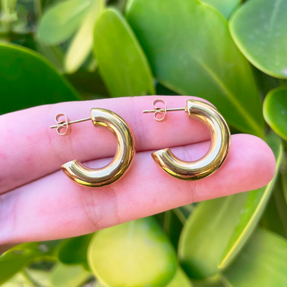 Aretes Arracadas Doradas Acero Inoxidable  1o2