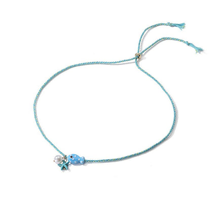 Collar de Hilo Pez y Estrella Aqua 3i5