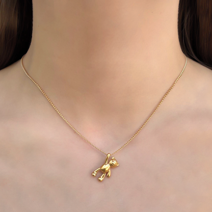 Collar Dorado Oso Colgado  Acero Inoxidable R23