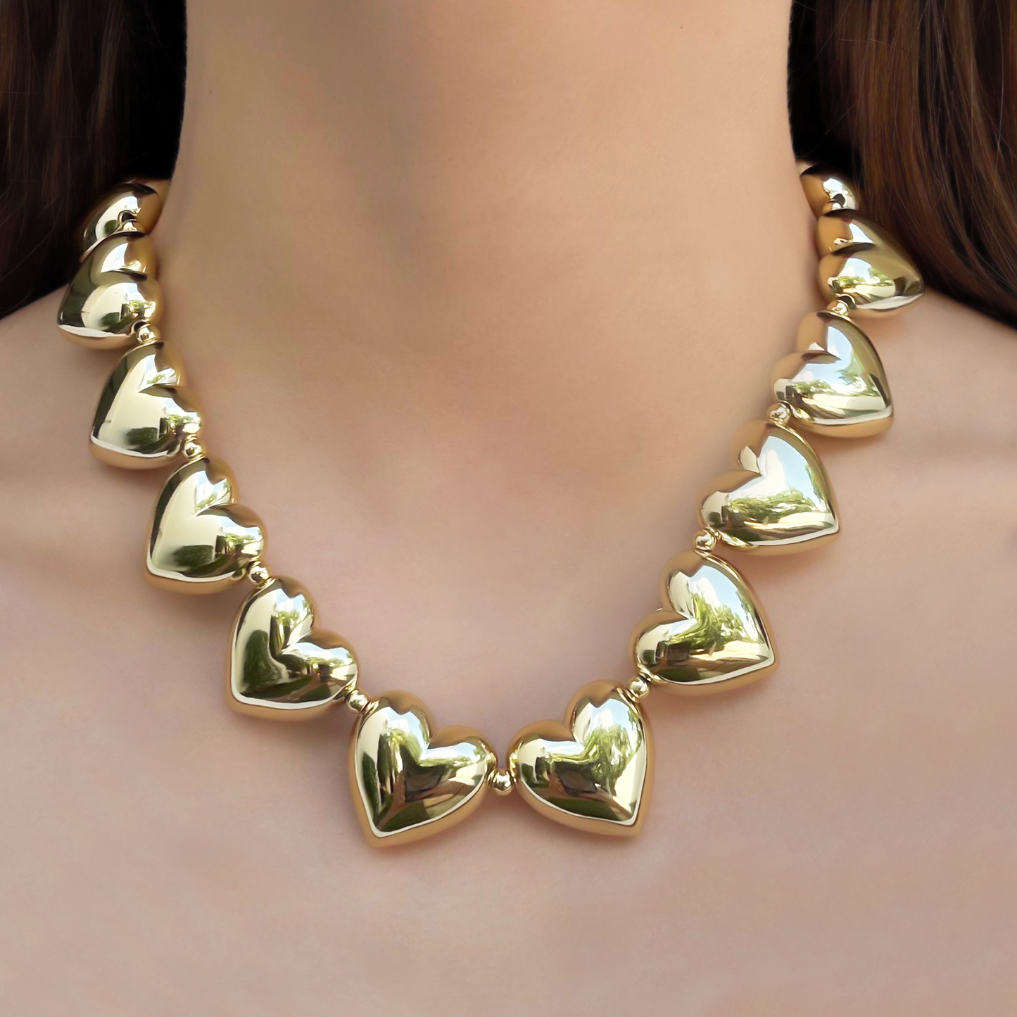 Collar Corazones Dorados  2BB5