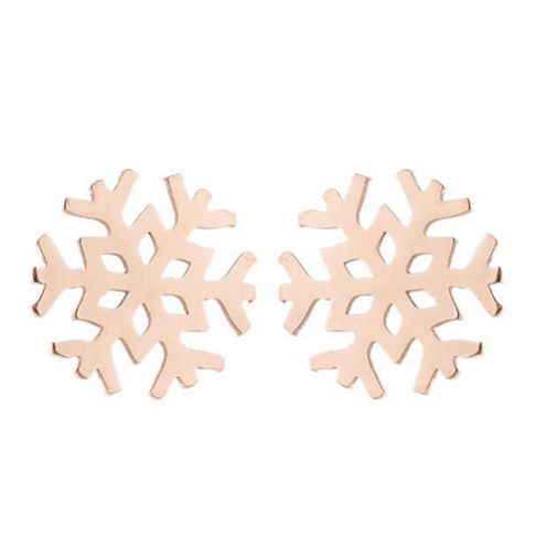 Aretes Mini Copo Nieve Oro Rosa Acero Inoxidable  C669