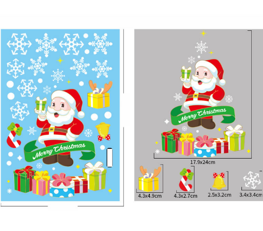 Pegatinas Navideñas engomadas para Ventana #1  4E41