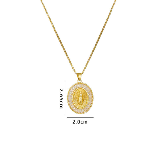Collar Virgen Guadalupe Chapa de Oro  1R5