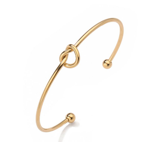 Pulsera Dorada Nudo Acero Inoxidable  3i6