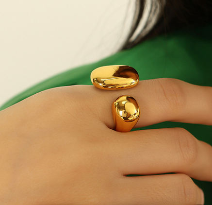 Anillo Dorado Acero Inox R24