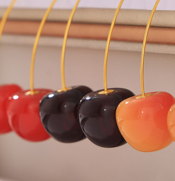 Aretes Cereza Acero Inoxidable 2G8