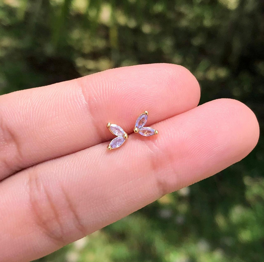 Aretes Zirconia Chapa de Oro Az42