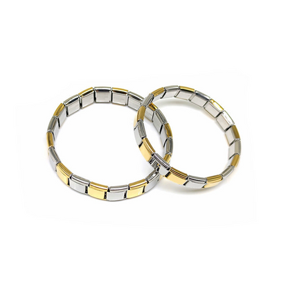 Pulsera Italiana Elástica Oro - Plata 2R6