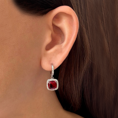 Aretes Arracada Zirconia de Colores Chapa de Oro