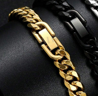 Pulsera Dorada Cadena Gruesa Hombre Acero Inoxidable 1j1