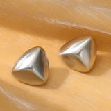 Aretes Triangulo Mate Plateado Acero Inox 1S7