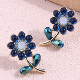 Aretes Flor Azul  1F3