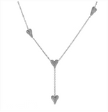 Collar Corazones Dorado o Plateado Acero Inox