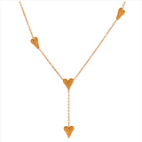 Collar Corazones Dorado o Plateado Acero Inox