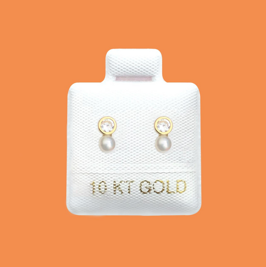 Broqueles Perla Mini Oro 10K R741