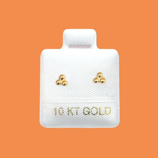 Broqueles Oro 10K Mini Trébol Az331