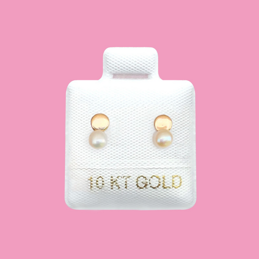 Broqueles Oro 10K Mini Perla Az413