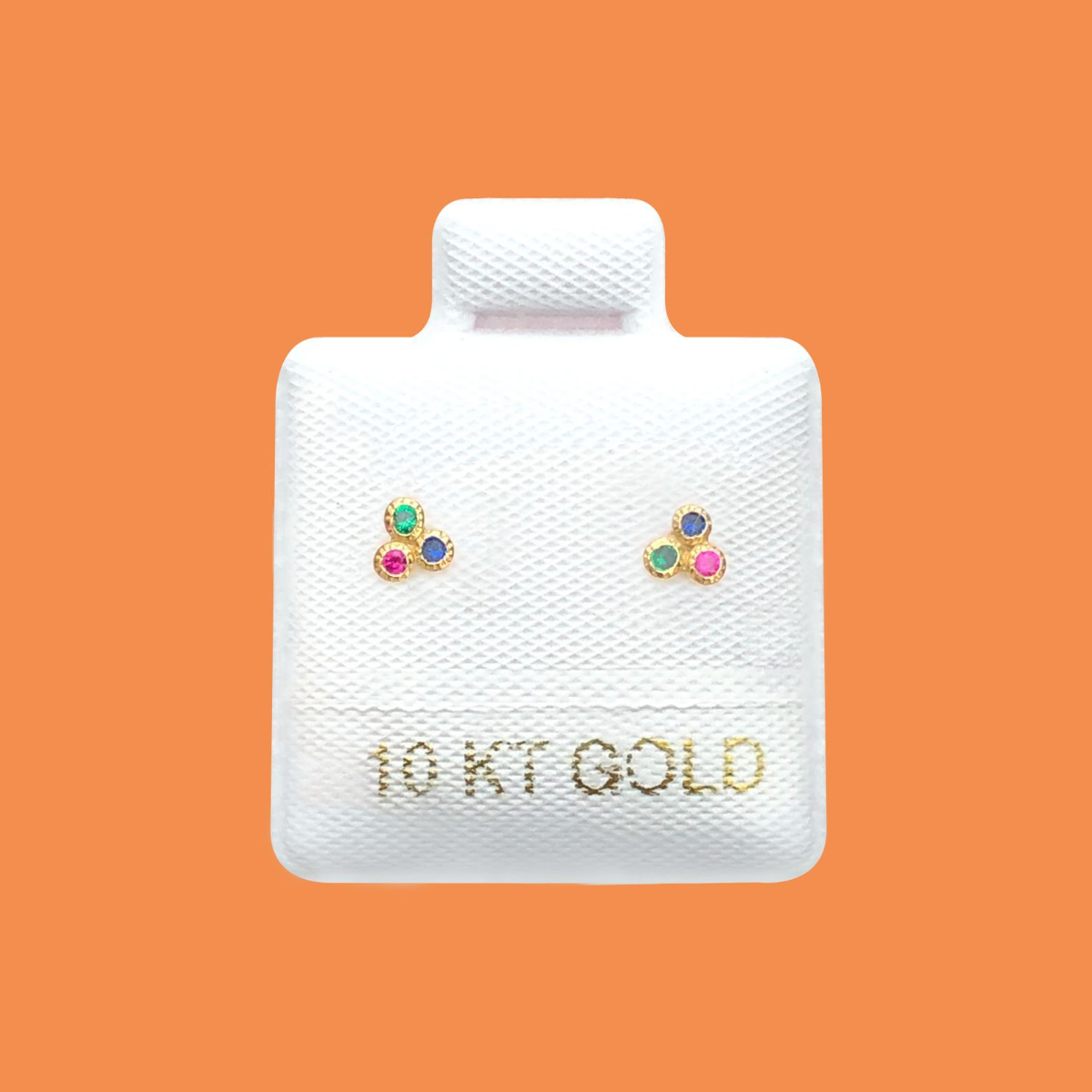 BROQUELES ORO10K MINI TREBOL COLORES Az362