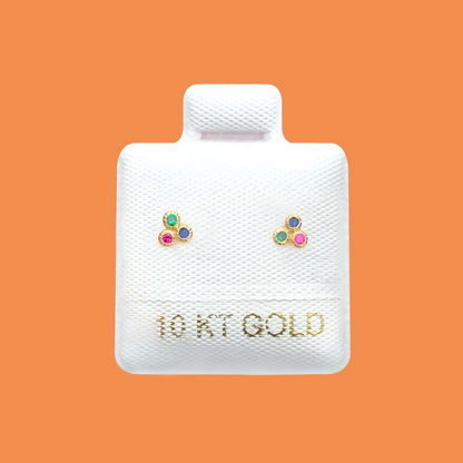 BROQUELES ORO10K MINI TREBOL COLORES Az362