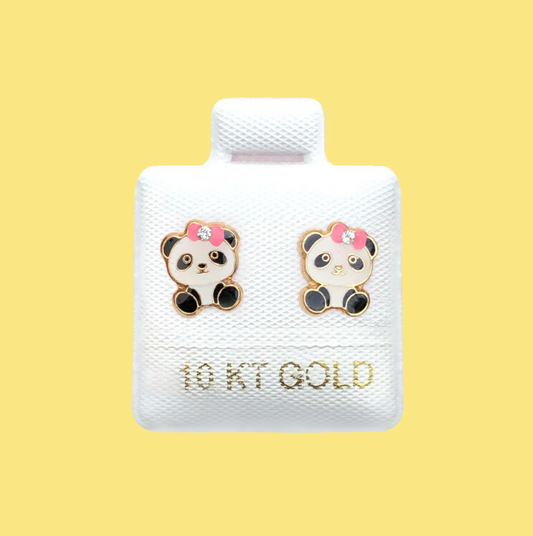 Broqueles Oro 10K Panda Az326