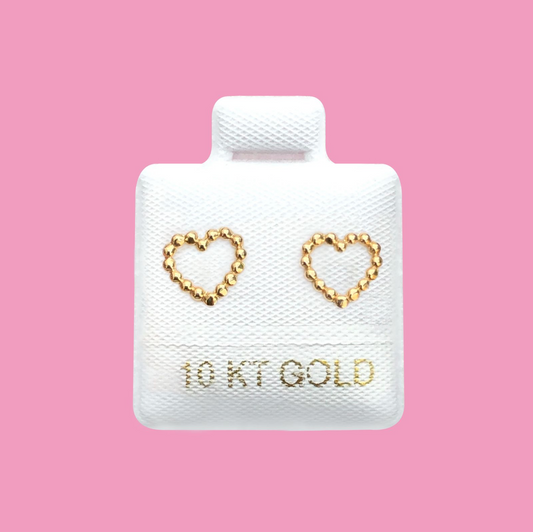 Broqueles Oro 10K Silueta Corazón R776